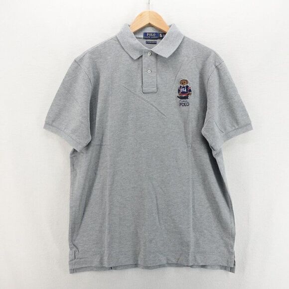 Polo Ralph Lauren Men's Slim Fit Polo Bear Polo Shirt Gray XXL - Picture 11 of 12